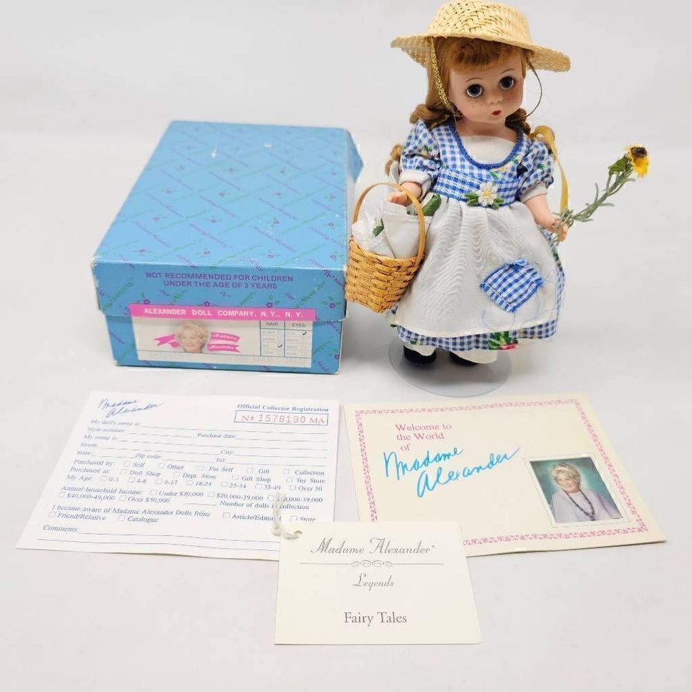 MADAME ALEXANDER 14647 REBECCA OF SUNNYBROOK FARM 8" DOLL 1996 IN BOX W/ STAND